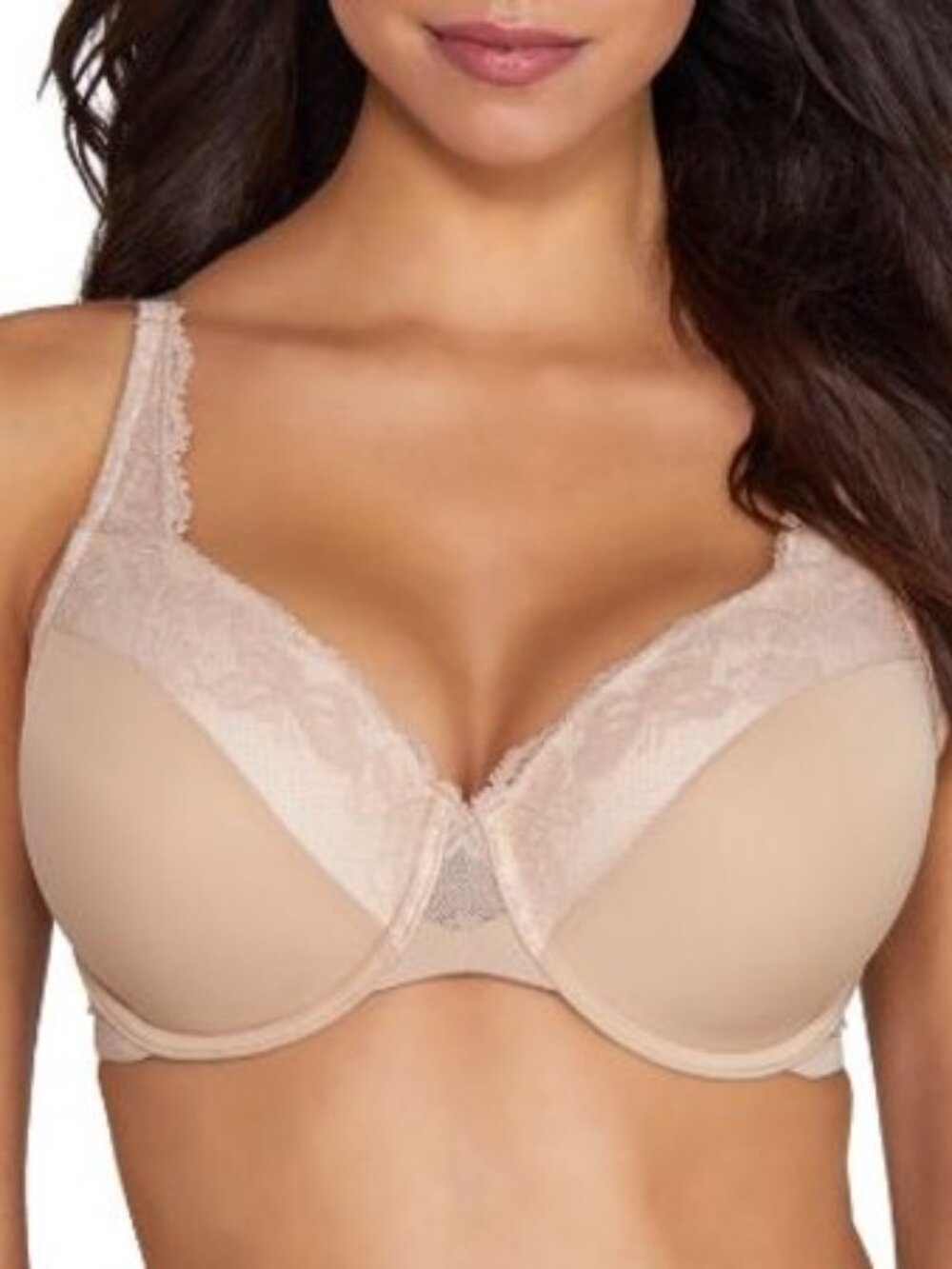 Bra Olga Nude Lace-Trim Full Coverage Bra - Unbranded